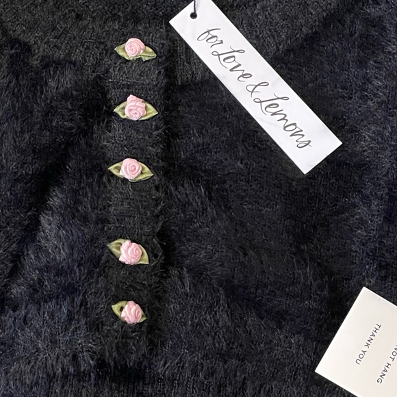 For love and lemons 🍋 Cropped fur cardigan. It’s brand new with Tags on. - Picture 4 of 5